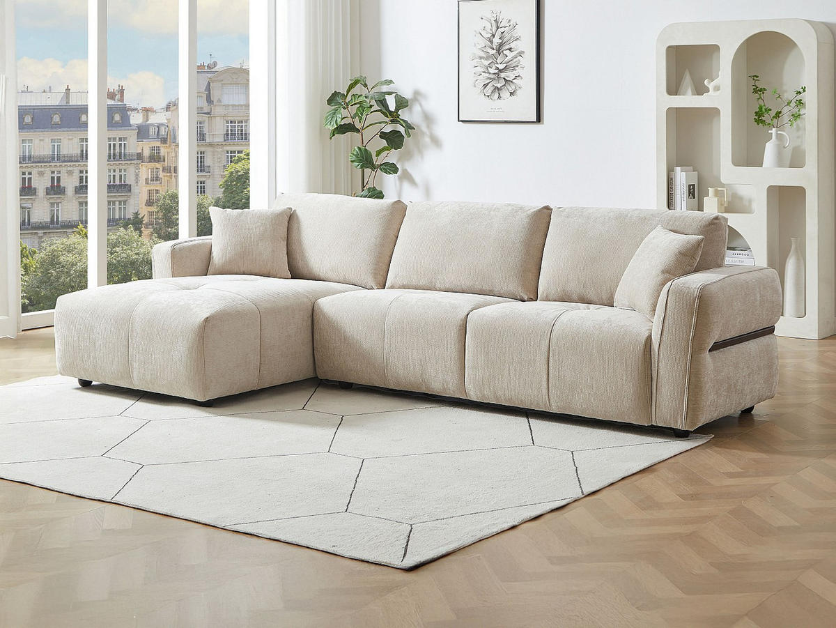SOFA ohne Schlafmöglichkeit - -Sitzer - Stoff - Beige - - Beige, Textil (296/85/157cm) - Vente-Unique