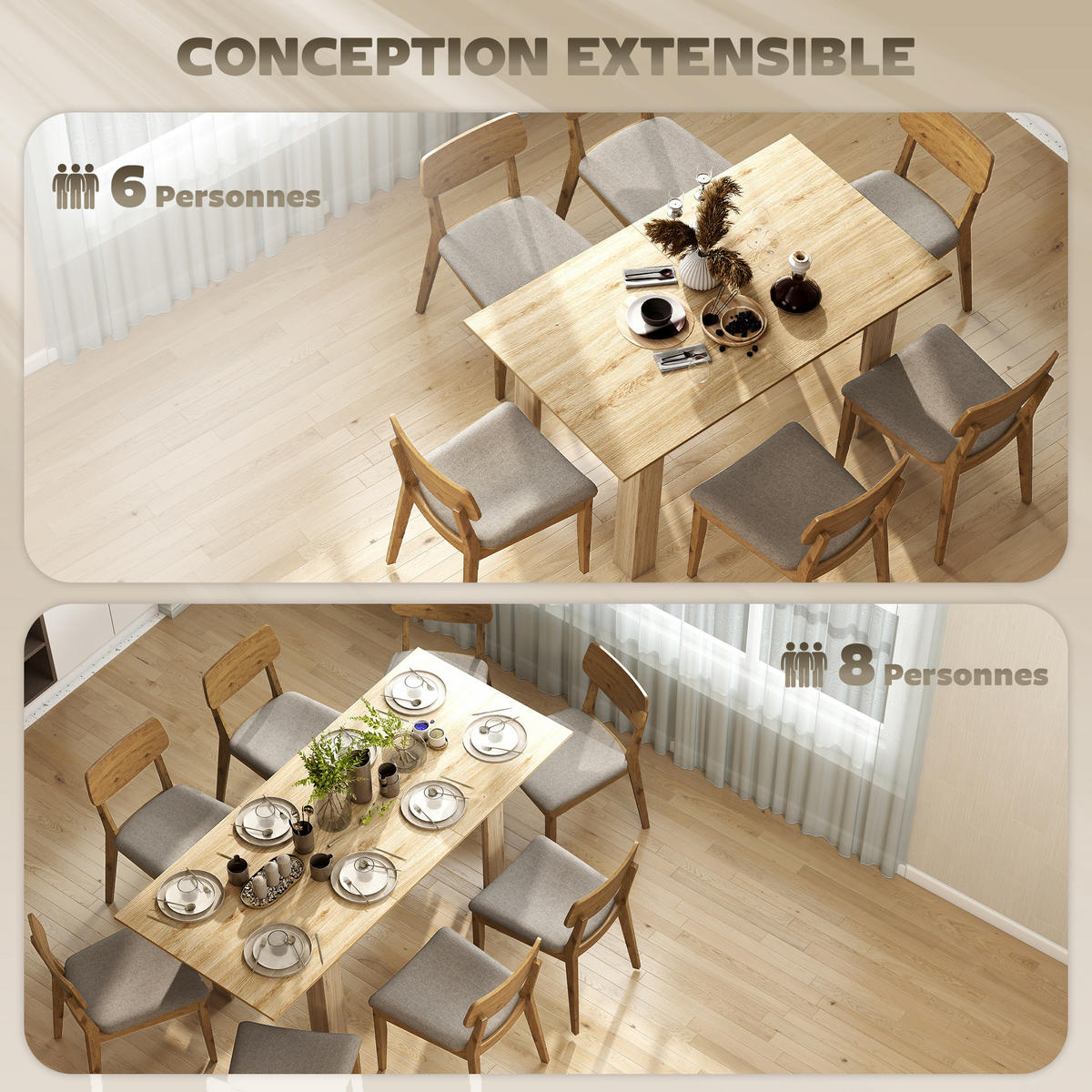AUSZIEHTISCH Eichefarben Ausziehbar 140-180/80/75 cm - Naturfarben, Holz (80/180/75cm) - PANGIVO