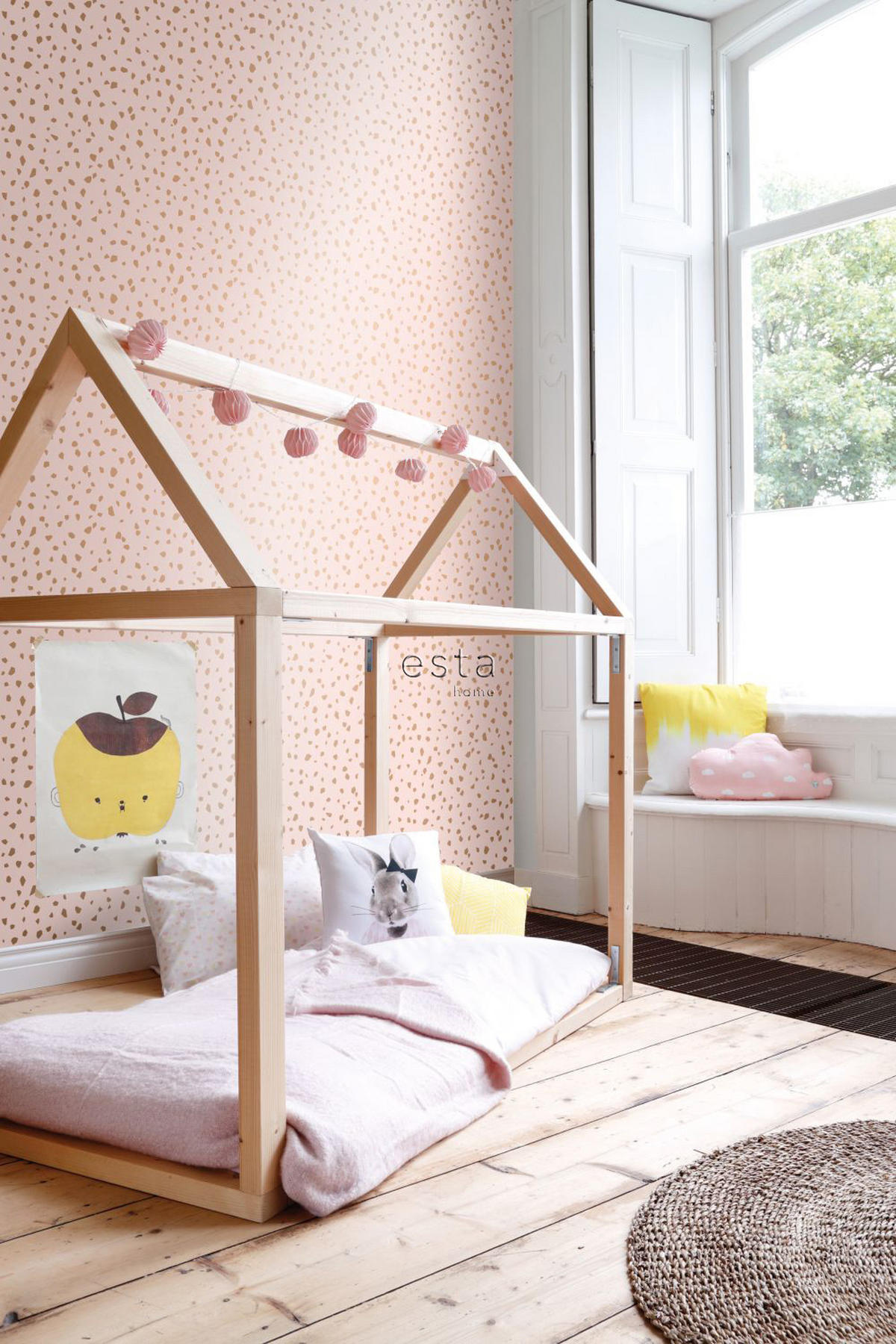 TAPETE Terrazzo-Motiv 53 cm x 10.05 m - Pink, Papier (53/1000cm) - ESTAhome