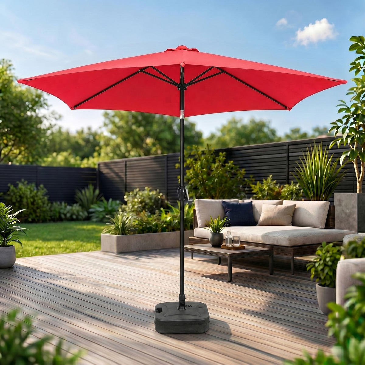 SONNENSCHRIM Rot 235/270 cm - Rot/Schwarz, Metall (270/270cm) - Akord