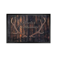 FUSSMATTE FÜR INNEN & AUßEN HIRSCH - Schwarz, Textil (50/70cm) - WohnDirect