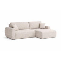ECKSOFA Mit Schlaffunktion, Ariel XL, Chenille-Stoff, Stoff Artico, Beige, Rechts - Beige, Holz (280/142cm) - Kaiser Möbel