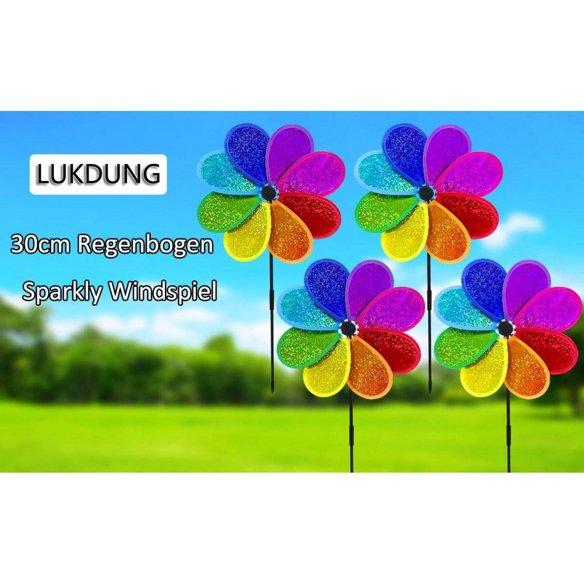 WINDSPIEL 4-teiliges Set Regenbogen 30 cm - Multicolor, Kunststoff (70/30/70cm)