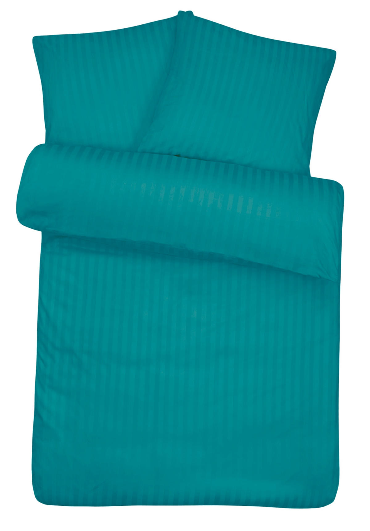 MIKROFASER-DAMAST-BETTWÄSCHE 155x220 cm Petrol - Petrol, Textil (155/220cm) - Carpe Sonno