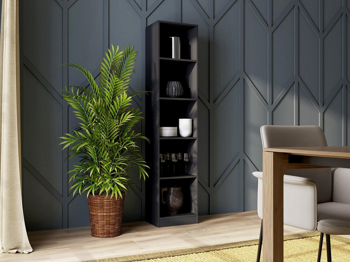 BOKHYLLOR Svart 40/182/30 - Svart, Träbaserade material (40/182/30cm) - RAUMHIRSCH FURNITURE