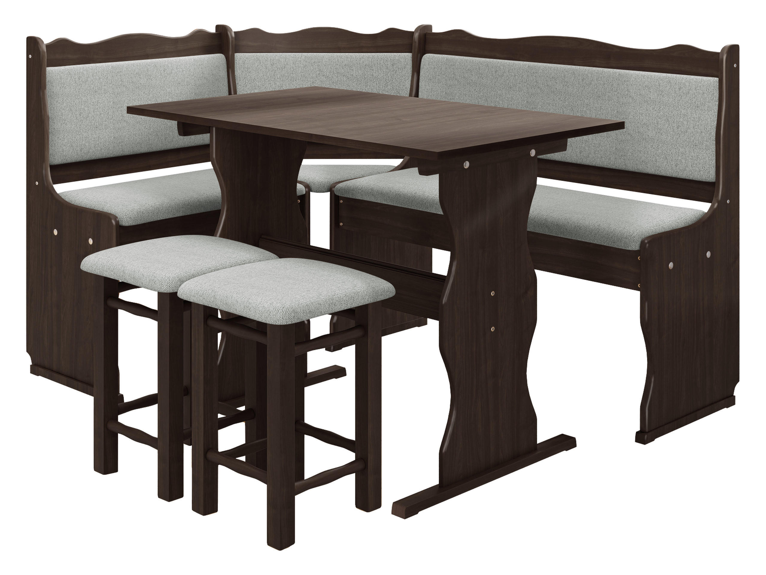 Mirjan24 Eckbankgruppe Nussbaum, Grau 145x87x105 cm