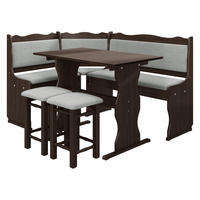 ECKBANKGRUPPE Mini - Nussbaumfarben/Grau, Holz (145/87/105cm) - MIRJAN24