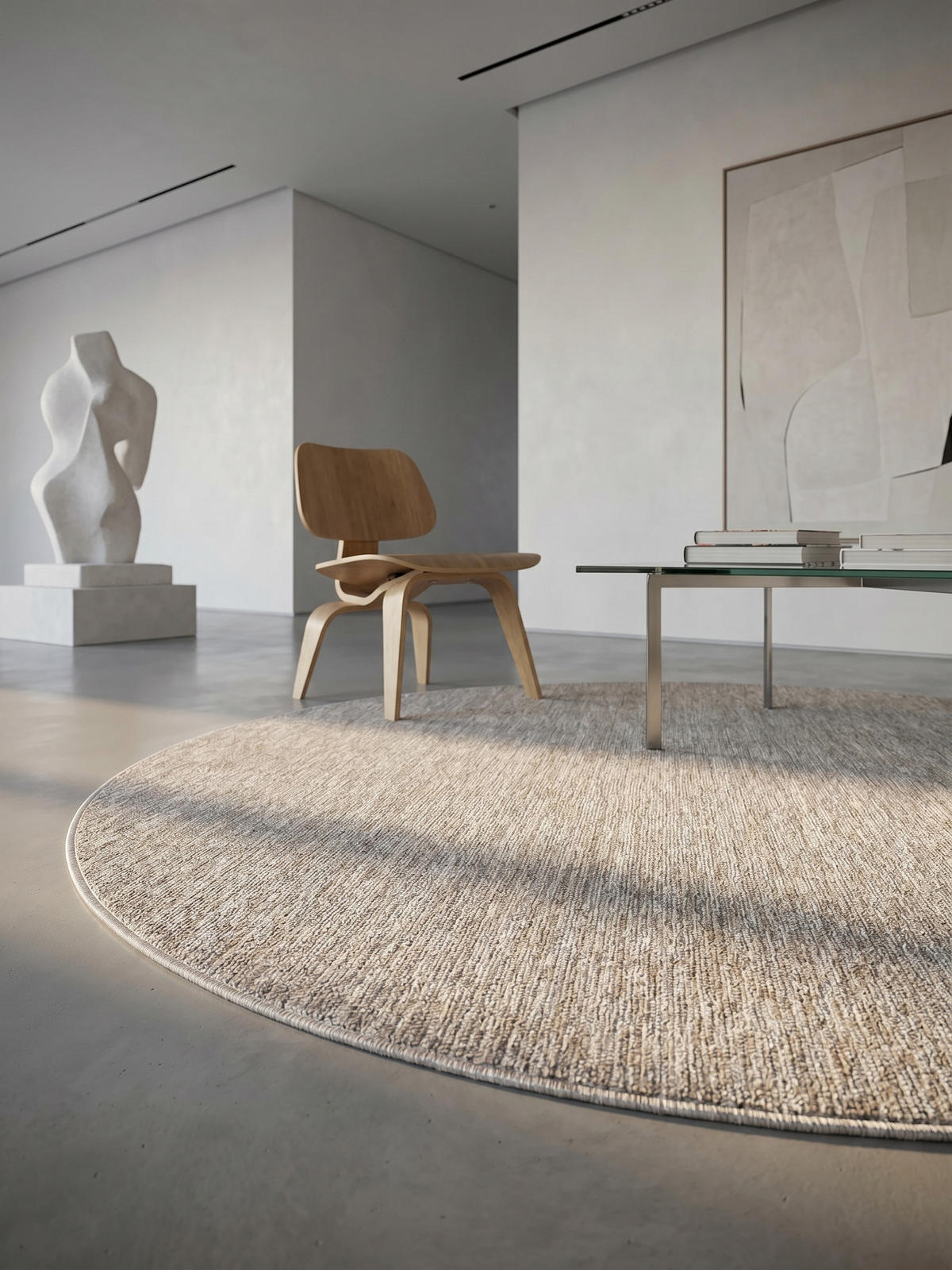 TEPPICH Flur Einfarbig Pflegeleicht Waschbar Wohnzimmer OEKO-TEX Rund Beige 200x200 cm Diele – AMMER - Beige, Textil (200/200cm) - KADIMA DESIGN