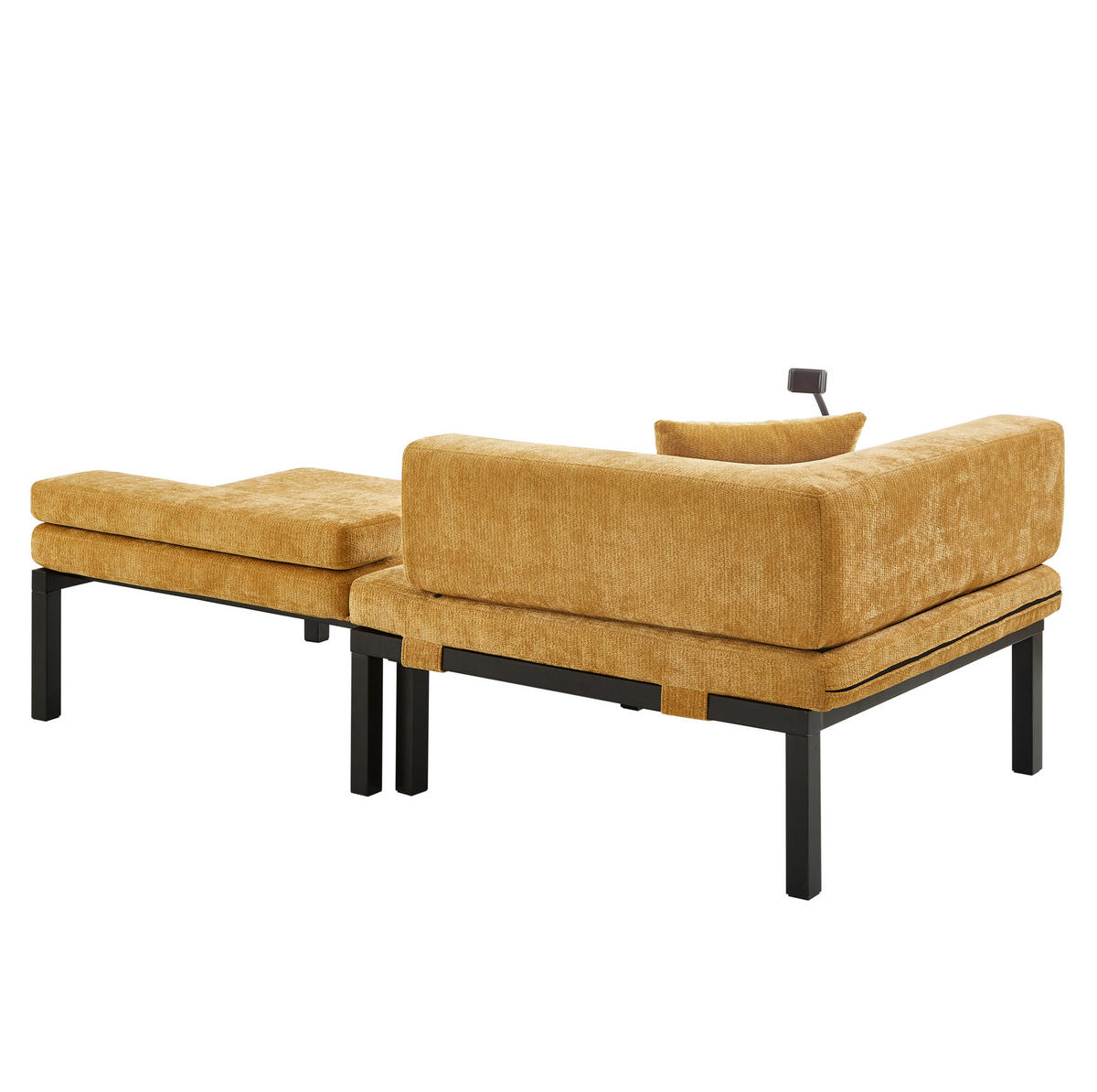 SCHLAFSOFA mit ausziehbarer Einzelliegefunktion und platzsparendem Design, Gelb - Gelb, Textil (176/64/81cm) - Redom