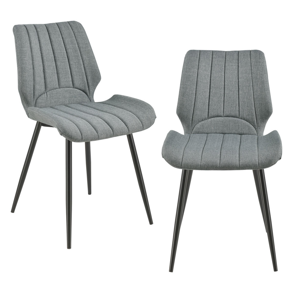 ESSZIMMERSTUHL Mendoza 2er Set - Hellgrau, Textil (58/77/46cm) - [en.casa]