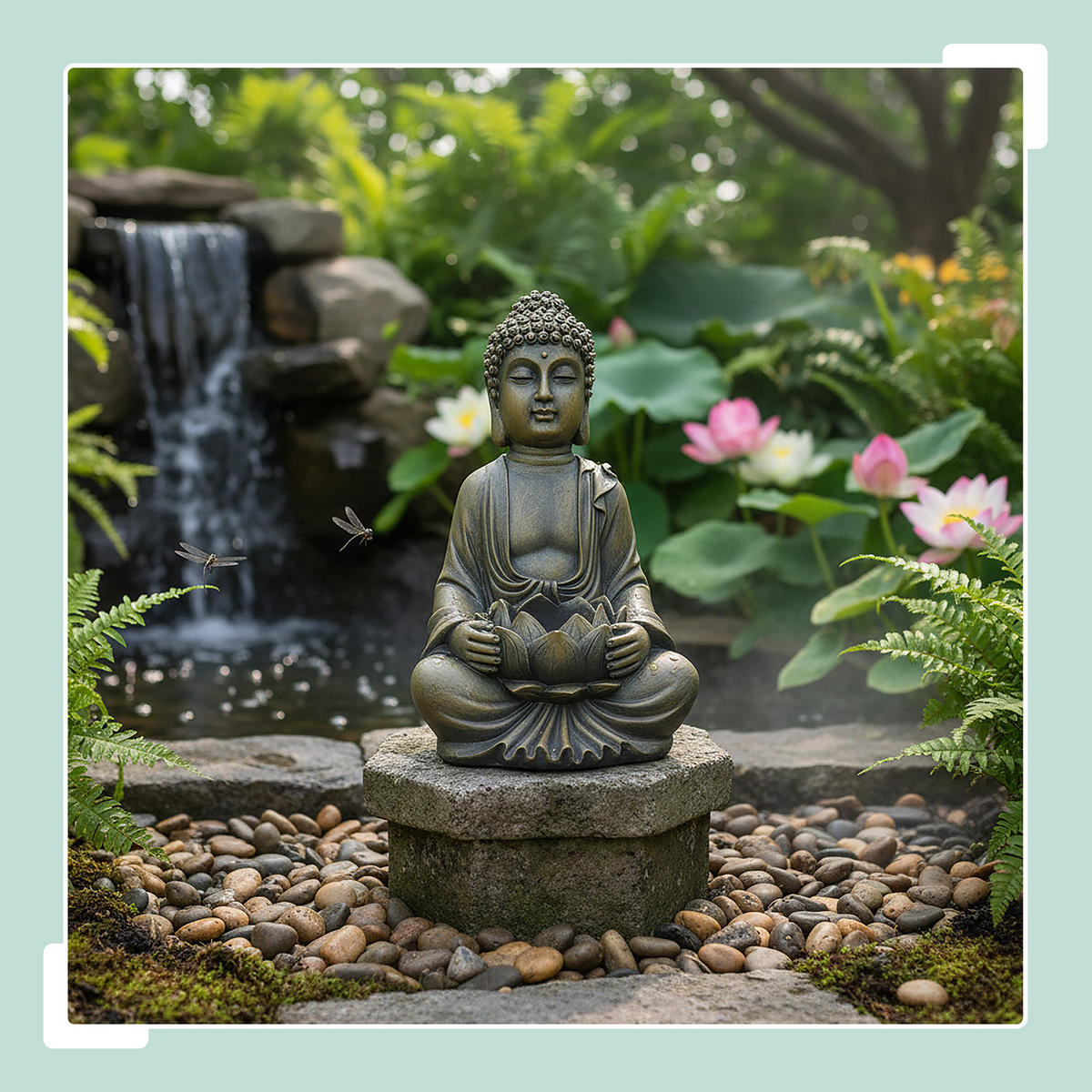 BUDDHA-FIGUR - Kupferfarben, Kunststoff (19/30/17cm) - Relaxdays