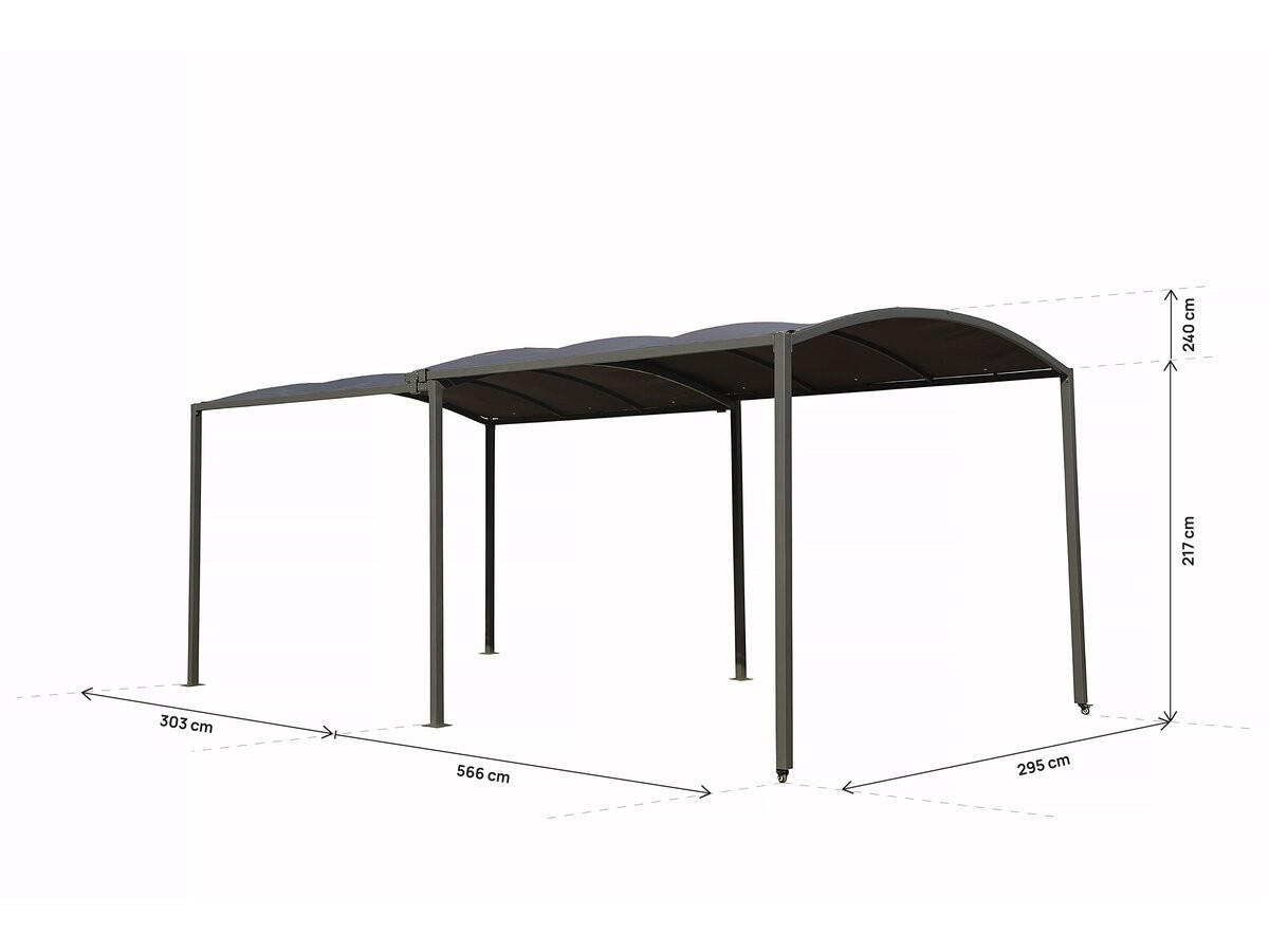 CARPORT AUTO mathis Grau - Grau, Holz (295/240/566cm) - Habitat Garten