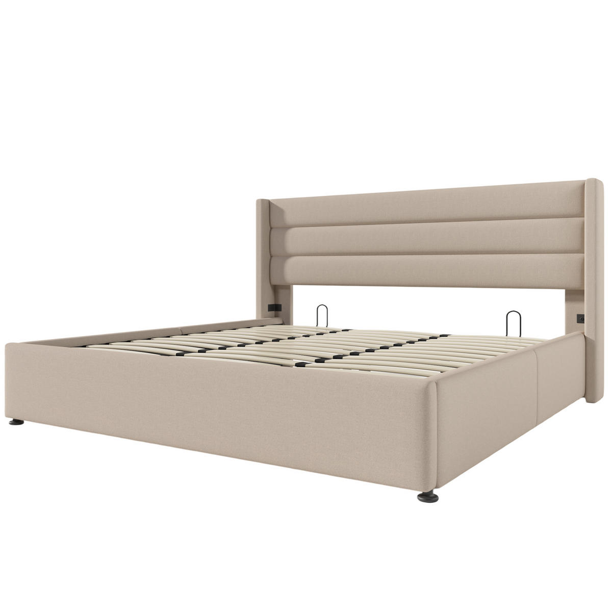 STAURAUMBETT 180/200 cm DE-00267, in Beige, Lattenrost - Beige, Metall (180/200cm) - ComfortXL