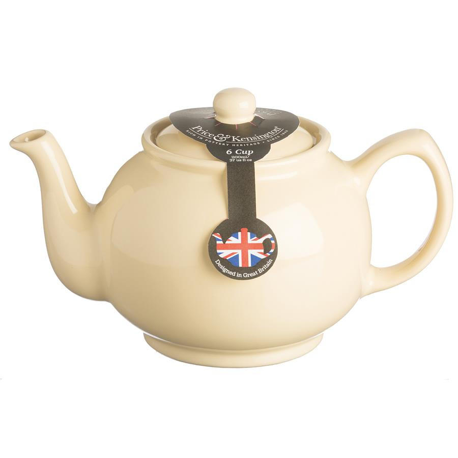 TEEKANNE 1100 ml Steingut pastell gelb, für 6 Tassen - Multicolor, Keramik (1.1L) - Price & Kensington