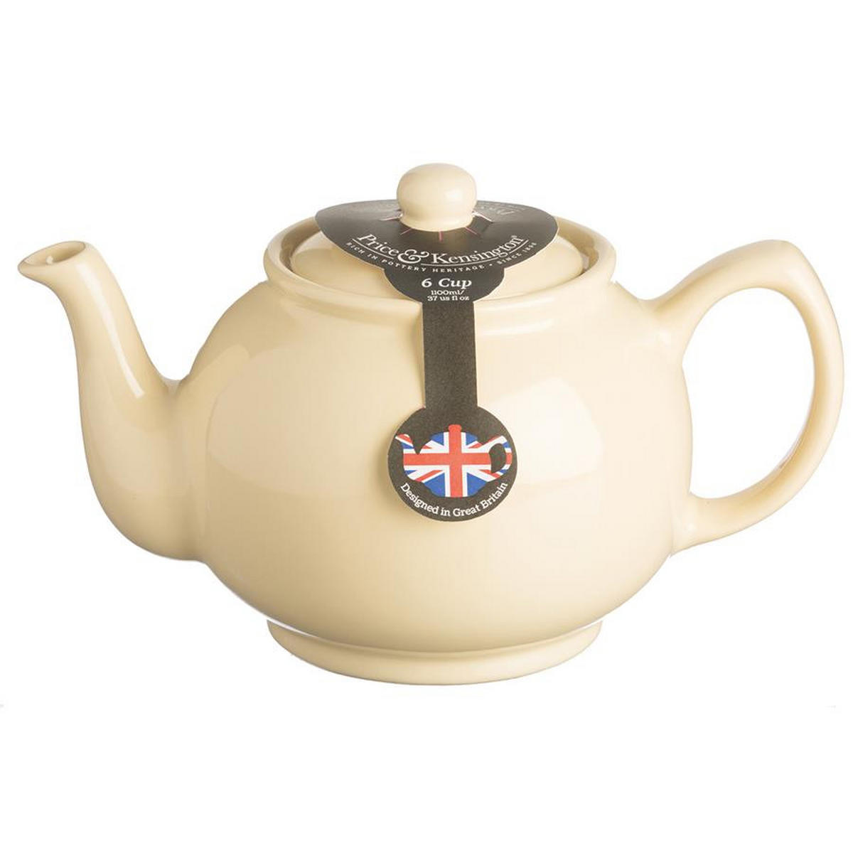 TEEKANNE 1100 ml Steingut pastell gelb, für 6 Tassen - Multicolor, Keramik (1.1L) - Price & Kensington