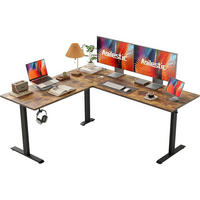 SCHREIBTISCH L-förmig höhenverstellbar Braun 150 x 125 cm - Braun, Holzwerkstoff (150/60/75cm)