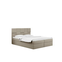 BOXBETT mit Bettkasten und Matratze CLARA Stoff Velvet Beige 200x200 cm H2-Pocket - Beige, Holz (200/200cm) - Kaiser Möbel