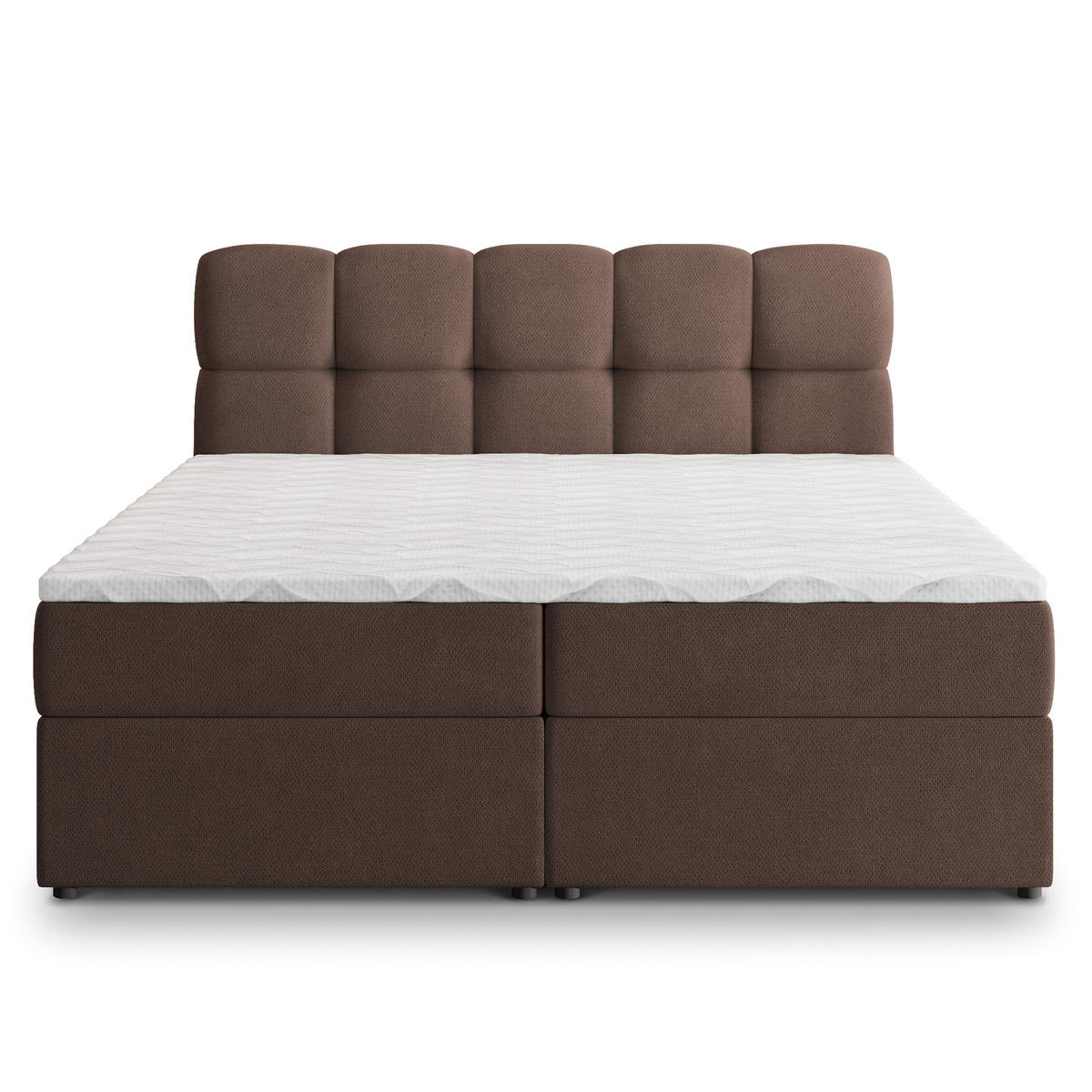 POSTEL Boxspring MERU 160x200 cm Hnědá - hnědá, kompozitní dřevo/textil (160/200cm) - MASSENO