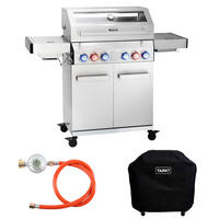 GASGRILL PLATINUM YAMARA 4+2 + Haube - Silberfarben, Metall (140/117/55cm) - TAINO