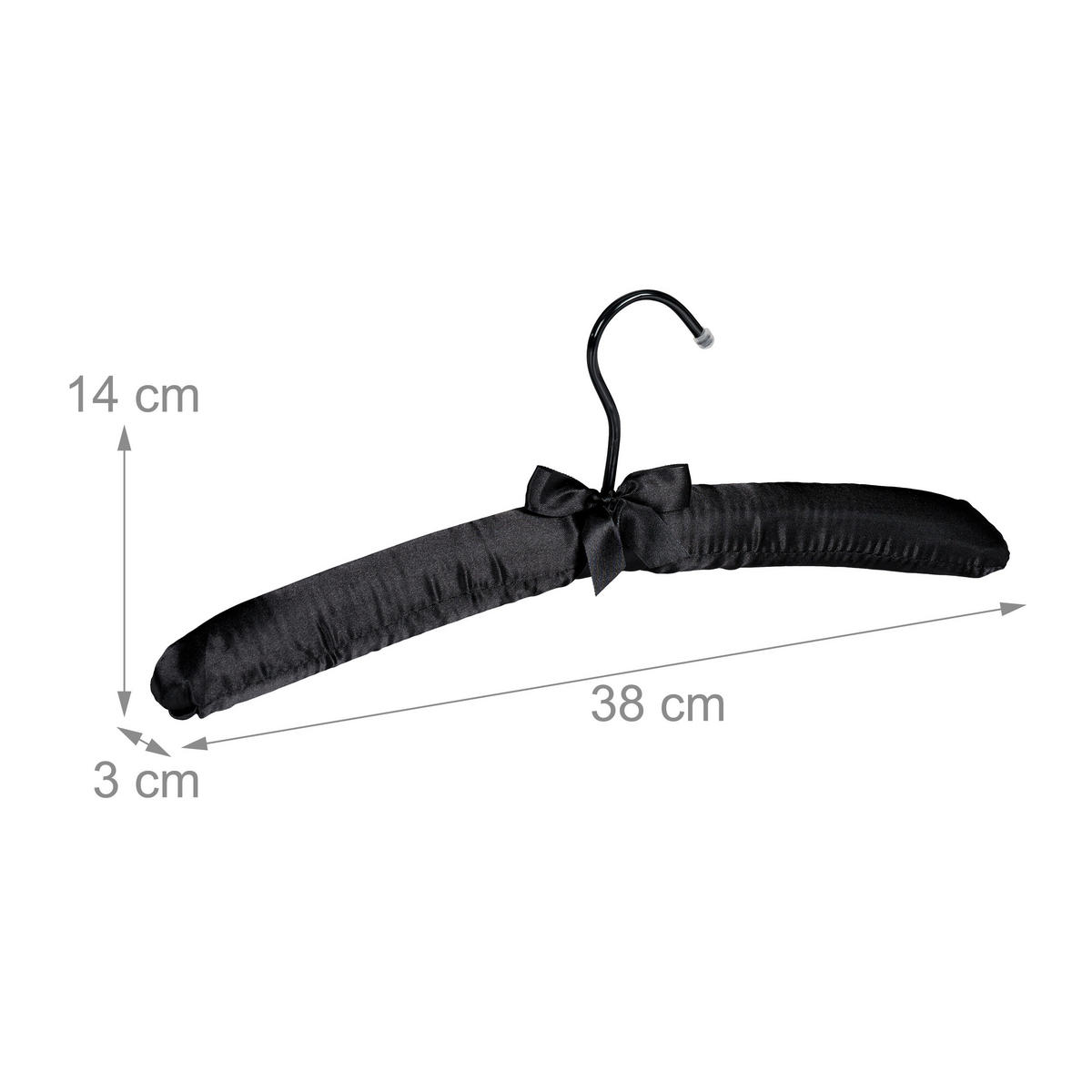 KLEIDERBÜGEL Set - Schwarz, Holz/Textil (38/14/3cm) - Relaxdays