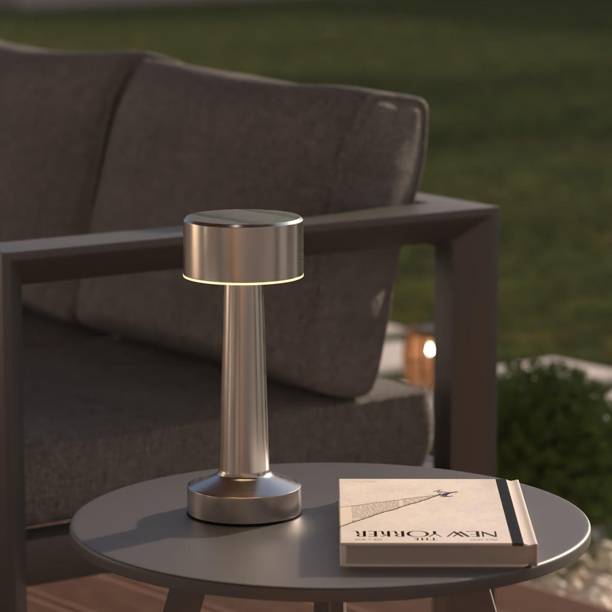 AUSSENLAMPE Metall Halto 21 cm - Silberfarben, Metall (9/9/21.5cm) - Atmosphera Createur d´interieur