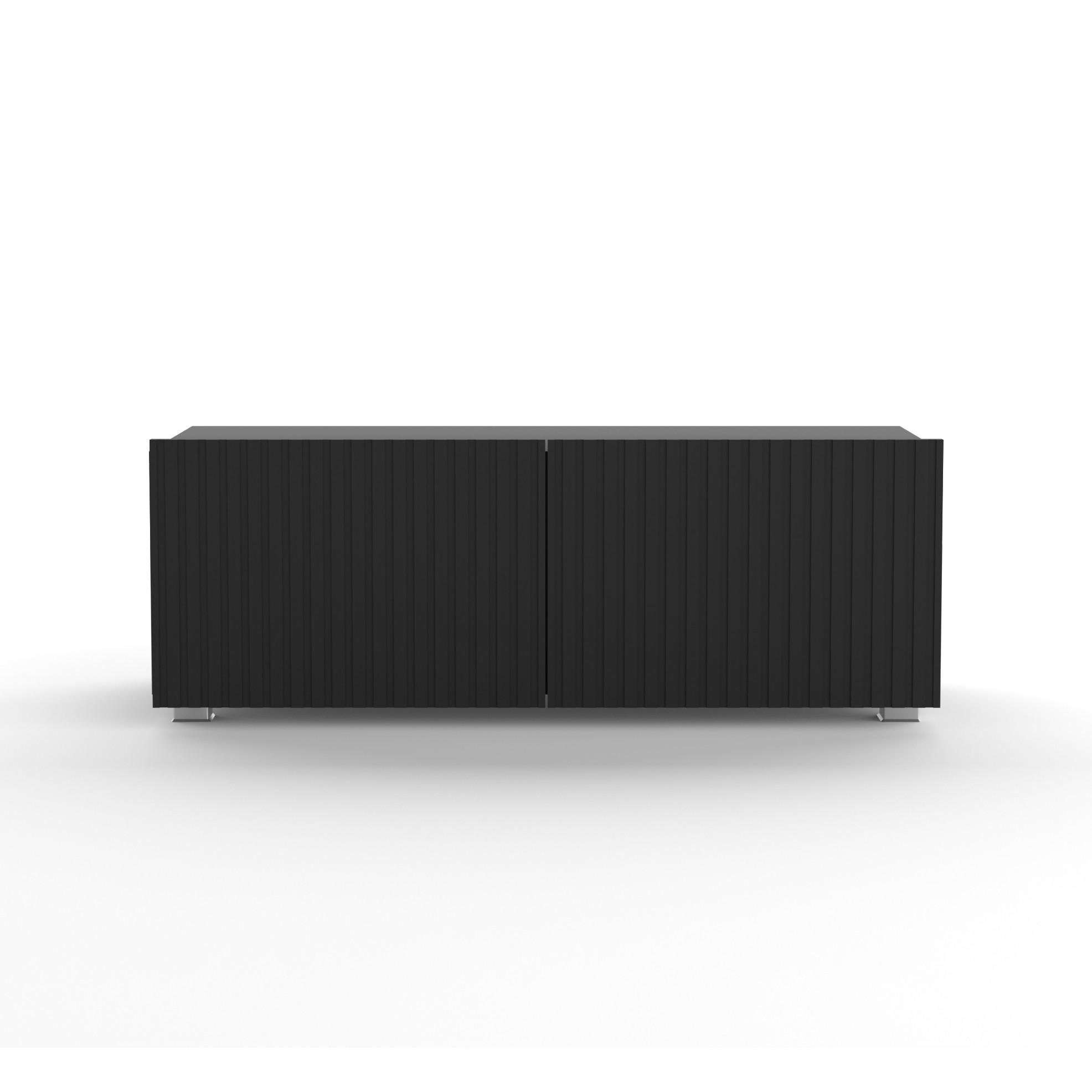 LOWBOARD Kavell mit 2 Türen, 100 cm, stehend/hängend, schwarz matt - Schwarz, Holzwerkstoff (100/37.5/43cm) - Beautysofa