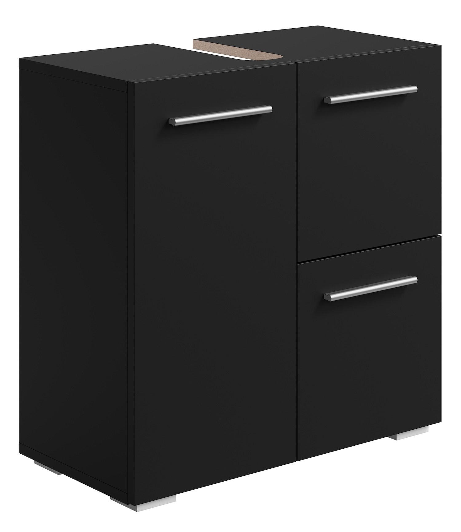 WASCHBECKENUNTERSCHRANK Mars Schwarz - 60 x 30 x 60 cm - Schwarz, Holz (60/60/30cm) - Badplaats