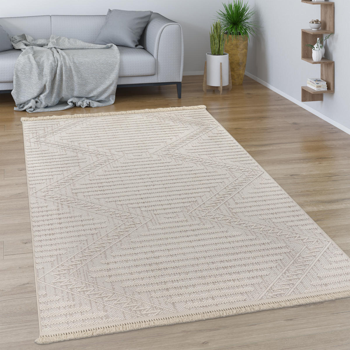 KURZFLORTEPPICH 120/170 cm Buckman 461 - Creme, Textil (120/170cm) - Paco Home