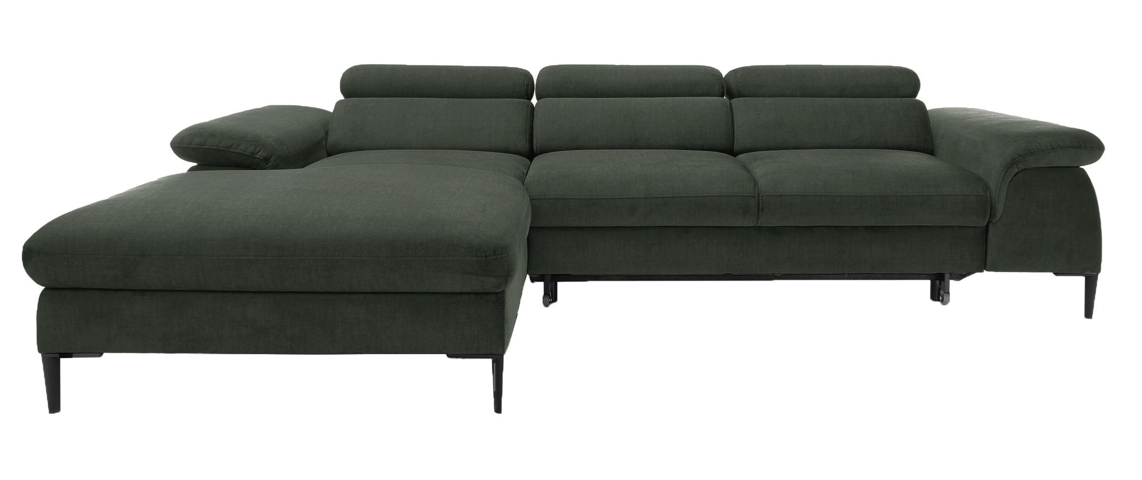 ECKSOFA L-Form 290 cm Amaro M mit Schlaffunktion, Links, Grün - Grün, Holz (288/182cm) - Emporius