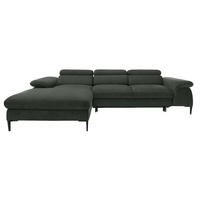 ECKSOFA L-Form 290 cm Amaro M mit Schlaffunktion, Links, Grün - Grün, Holz (288/182cm) - Emporius