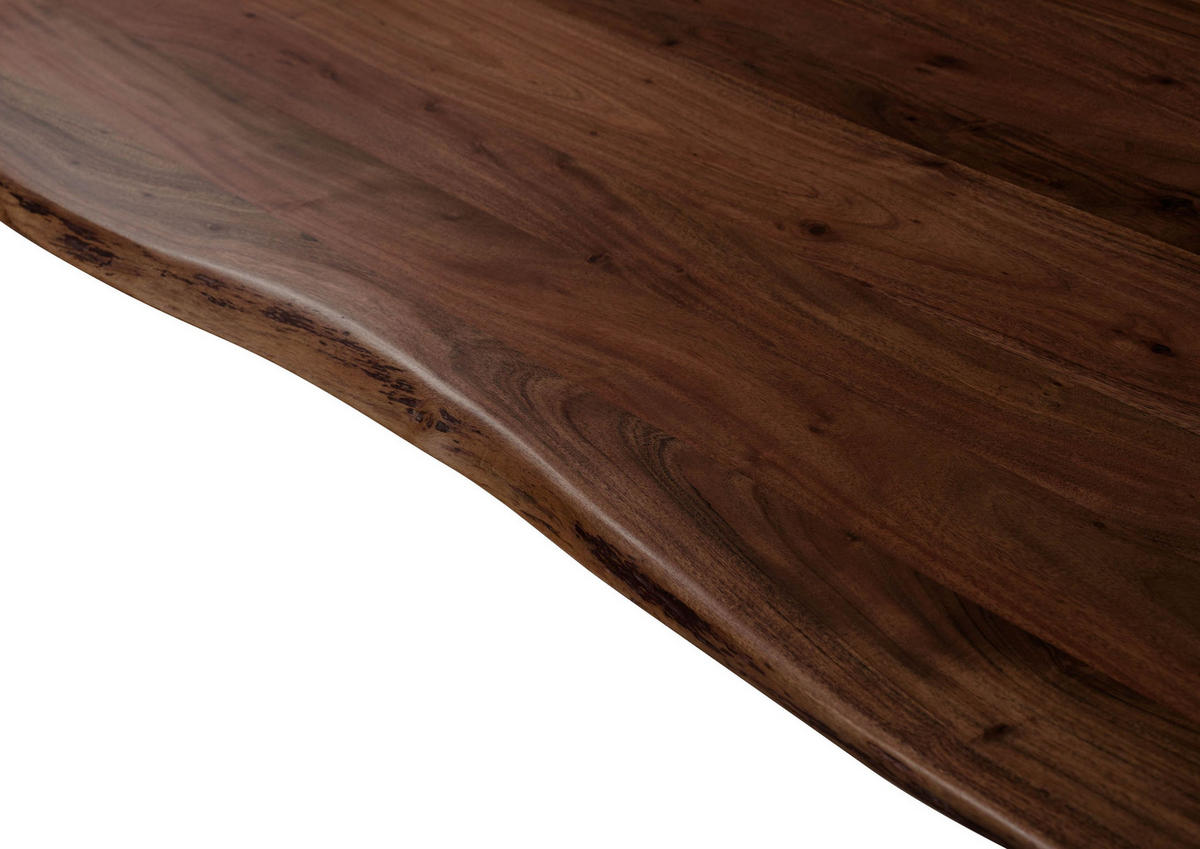 BAUMTISCH Akazie 160x90x75 braun lackiert / ausgestellte X-Beine anthrazit matt FREEFORM 3 - Anthrazit/Braun, Holz (160/90/75cm) - Massivmoebel24