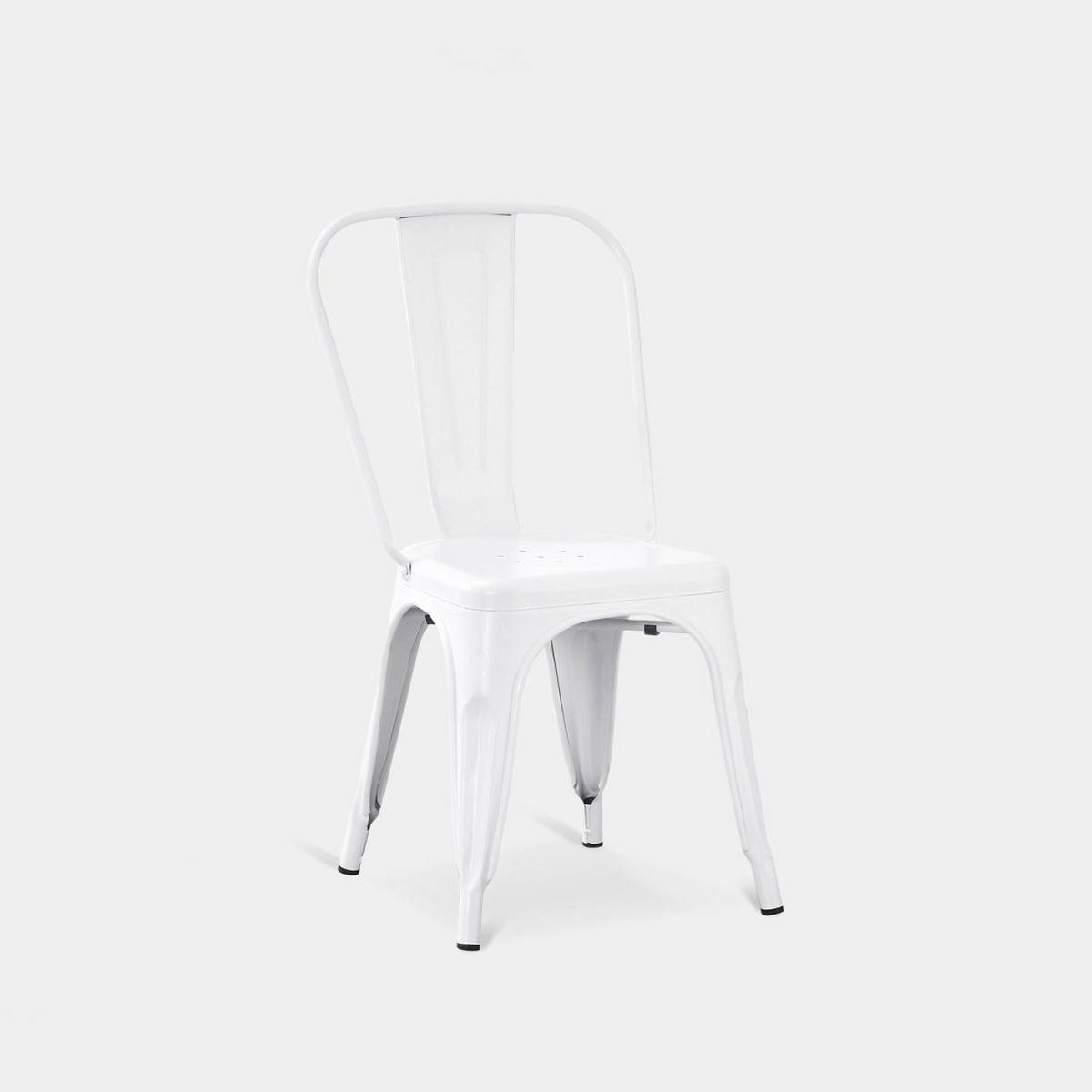 STUHL FÜR DRAUSSEN Hjorts Weiß 46 cm x 85 cm - Weiß, Metall (46/85/49cm) - Klast Home