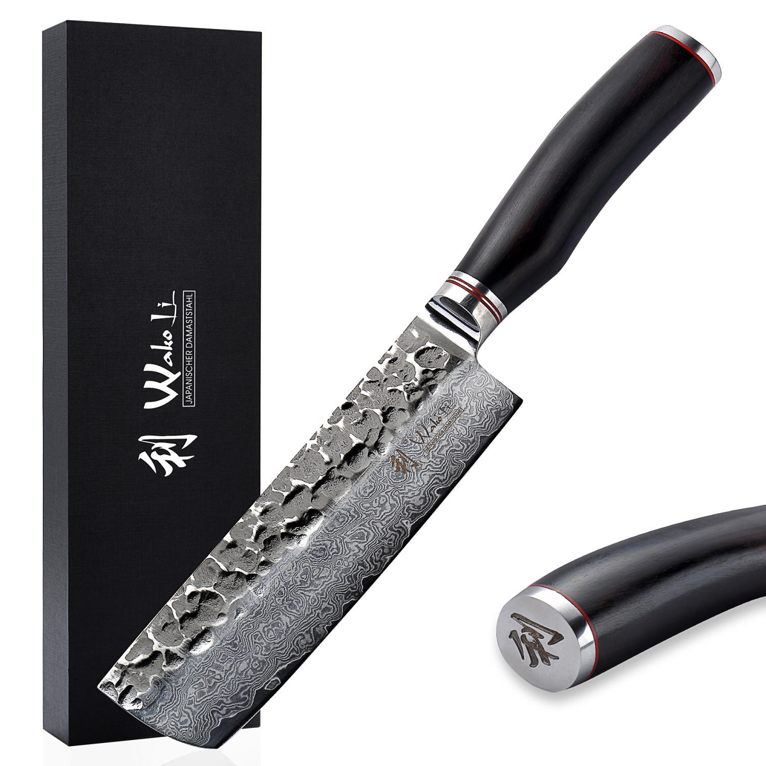 NAKIRIMESSER EBO Damast - Braun, Metall (30.5cm) - Wakoli