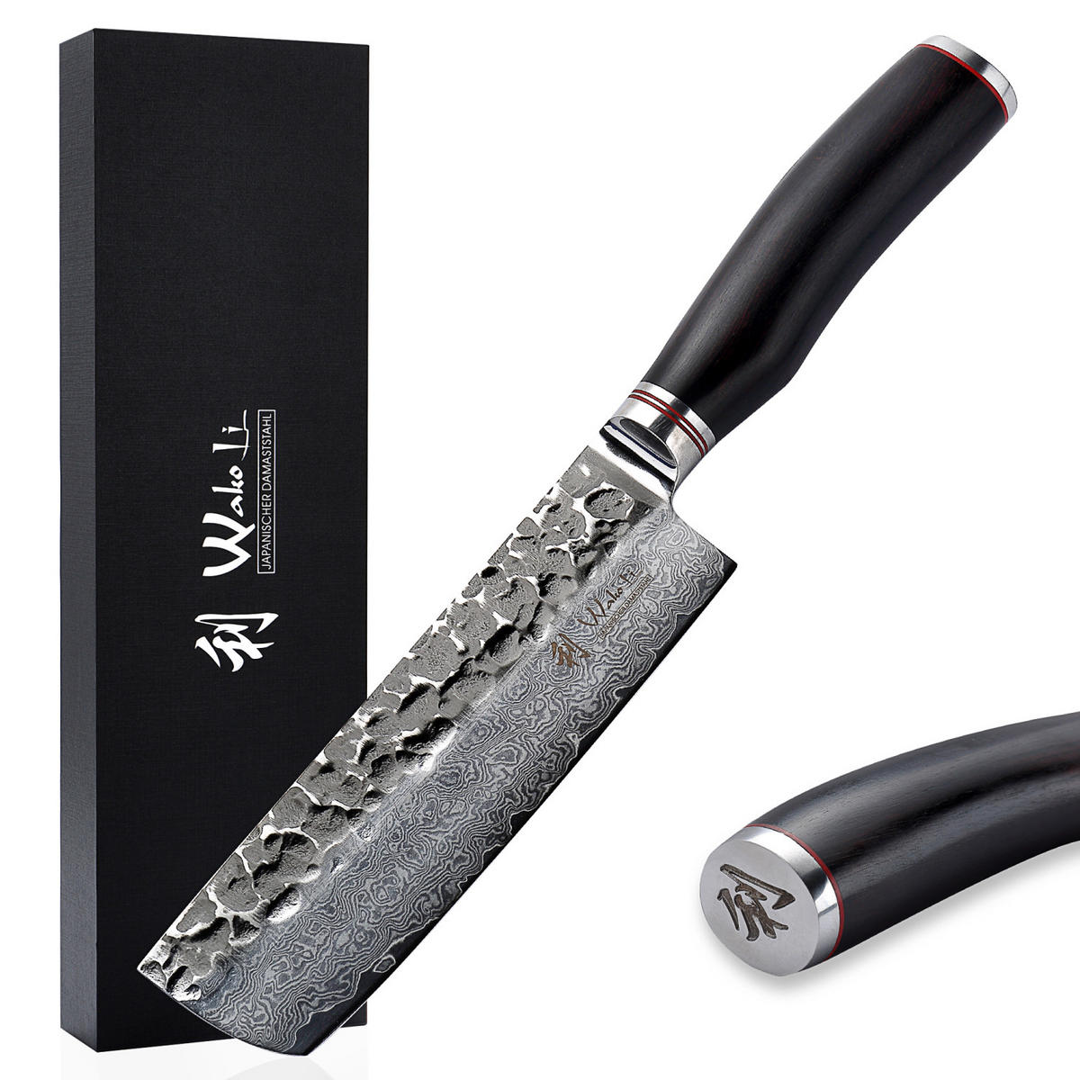 NAKIRIMESSER EBO Damast - Braun, Metall (30.5cm) - Wakoli