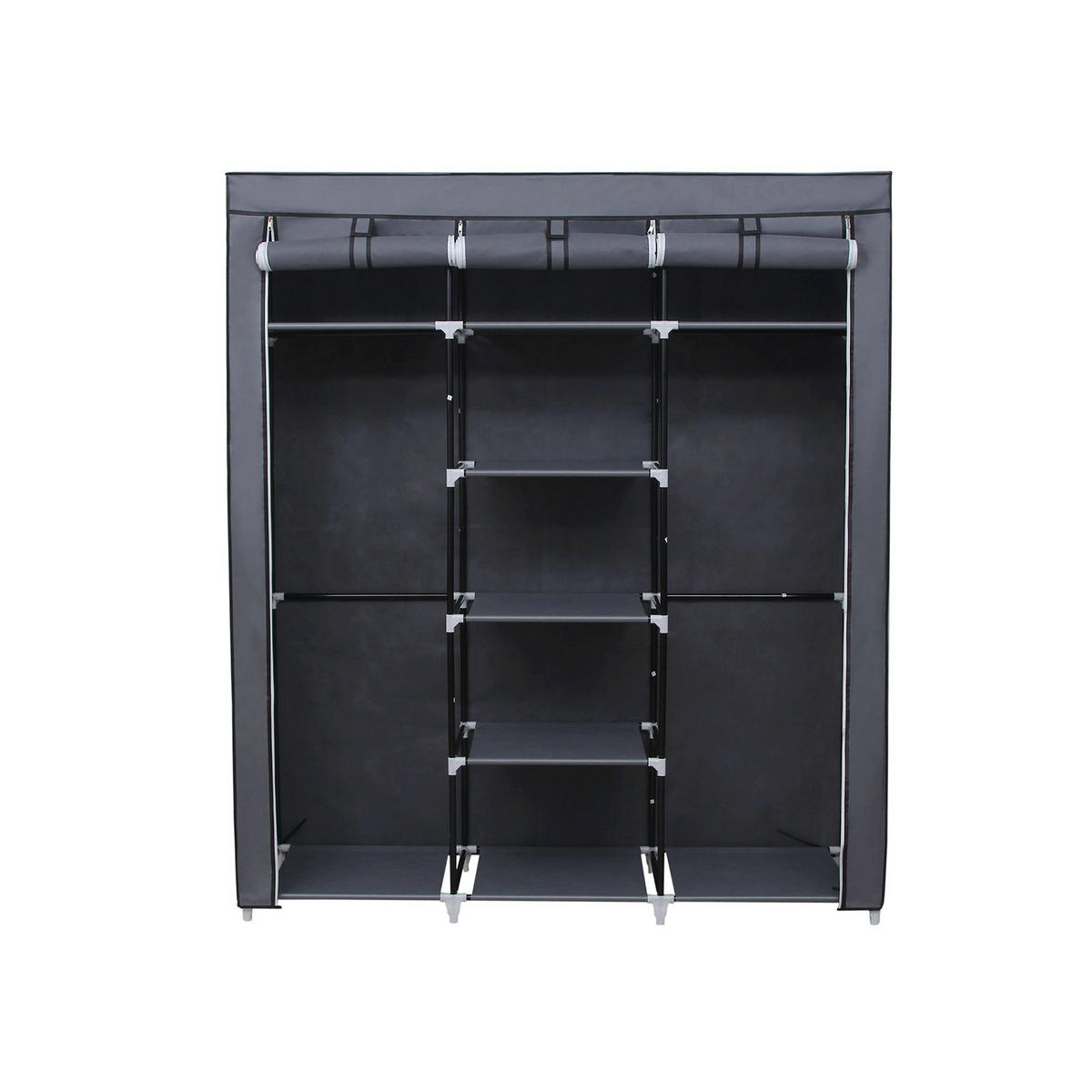 STOFFSCHRANK KLEIDERSCHRANK - Grau, Textil (45/150cm) - Hansiro