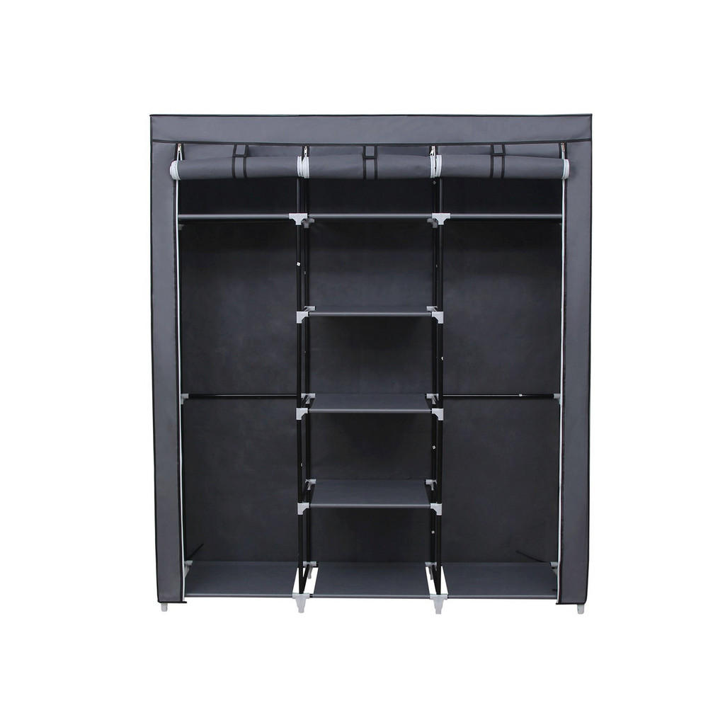 Thumbnail - Hansiro Stoffschrank, Grau, Textil, 45x150 cm, Schlafzimmer, Kleiderschränke, Stoffschrank