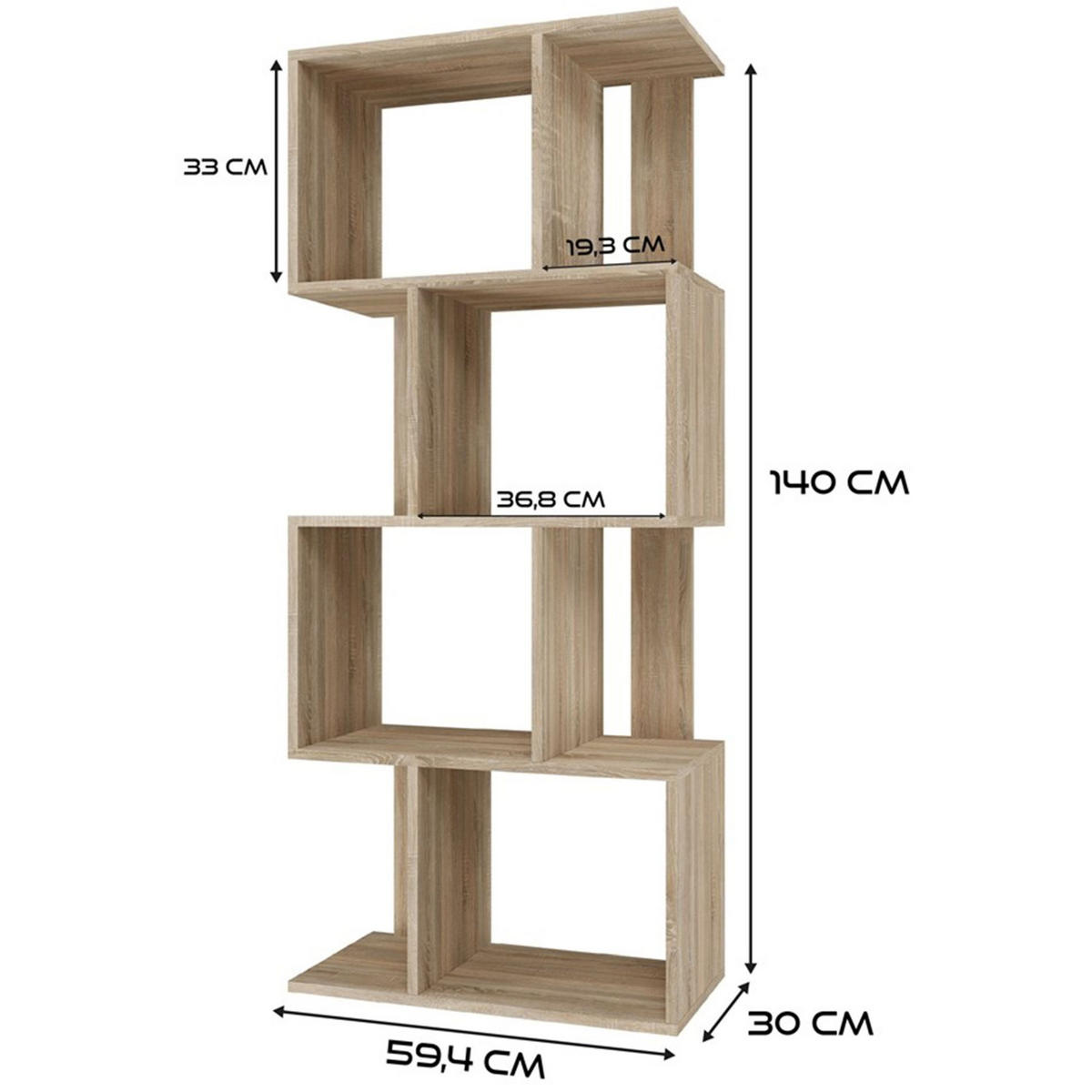 STANDREGAL Fiesta Sonoma Eiche 60 cm - Sonoma Eiche, Holzwerkstoff (59.5/140/30cm) - Selsey