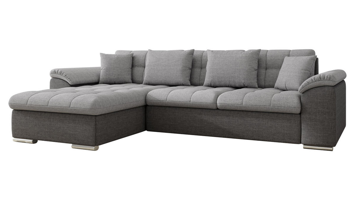 ECKSOFA Diana Lux, Seite: Links - Grau, Holz/Textil (280/160cm) - MIRJAN24