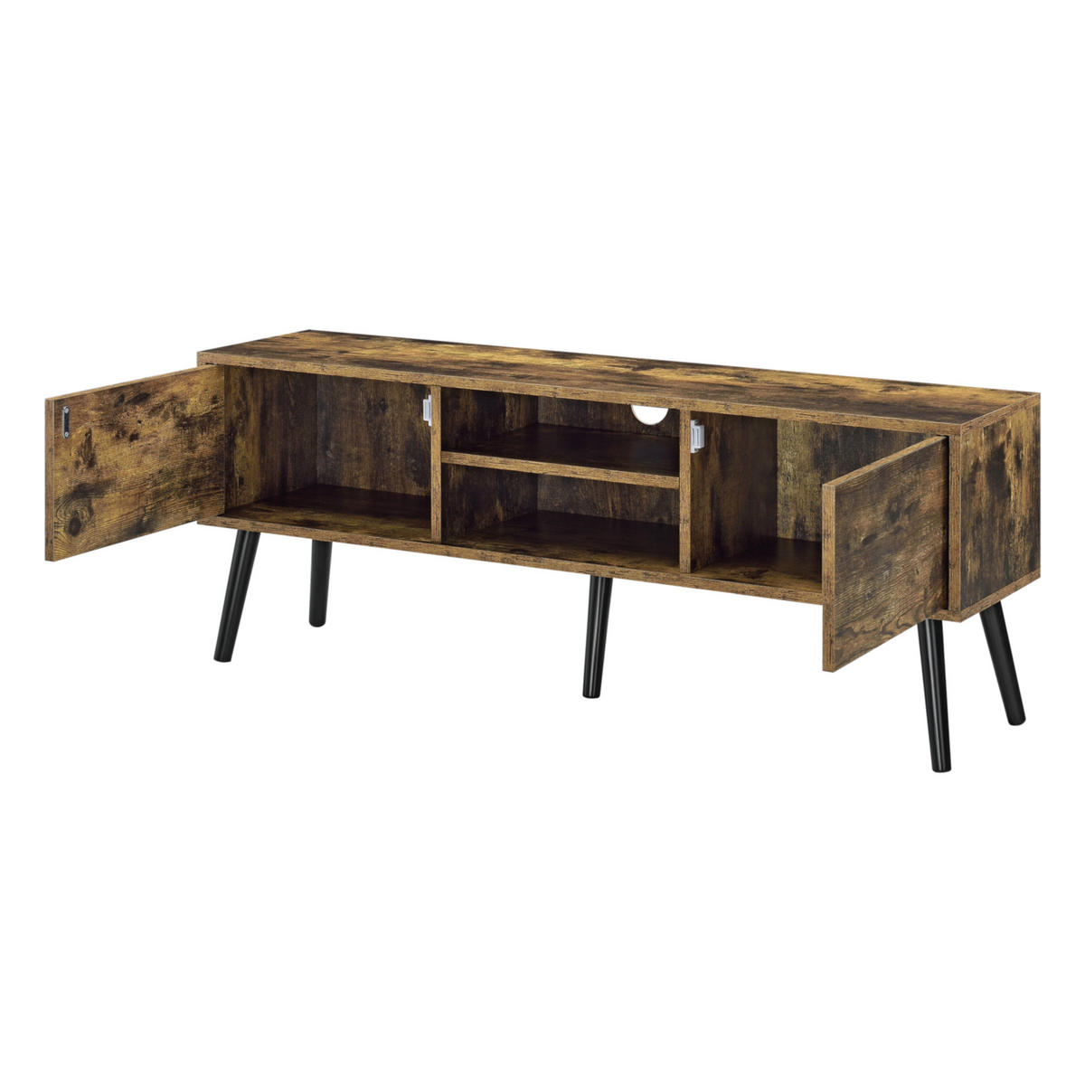 LOWBOARD Eskilstuna - Dunkelbraun, Holz/Holzwerkstoff (120/46.5/29.5cm) - [en.casa]