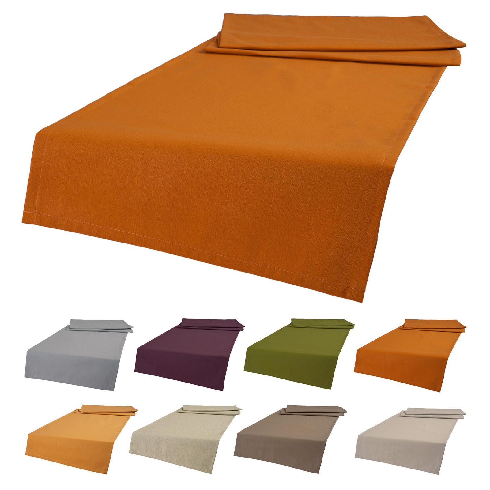 XL-TISCHLÄUFER Wunschton sanddorn-orange 40/220 cm - Orange, Textil (40/220cm) - beties Heimtextil