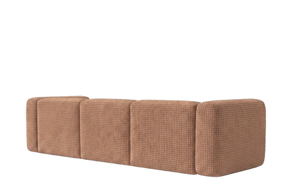 ECKSOFA L-Form, Chenille-Stoff Cremona, Hellbraun, Rechts, GRETA - Hellbraun, Holz (318/179cm) - Kaiser Möbel