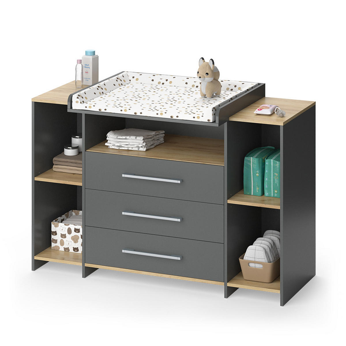 Honigeiche/Anthrazit, Holzwerkstoff (143.2/93/53.1cm) - Vicco