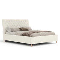 POLSTERBETT Vezzola Creme 160/200 cm im Plüsch-Stoff - Creme/Naturfarben, Holz/Holzwerkstoff (160/200cm) - Maison de Reve