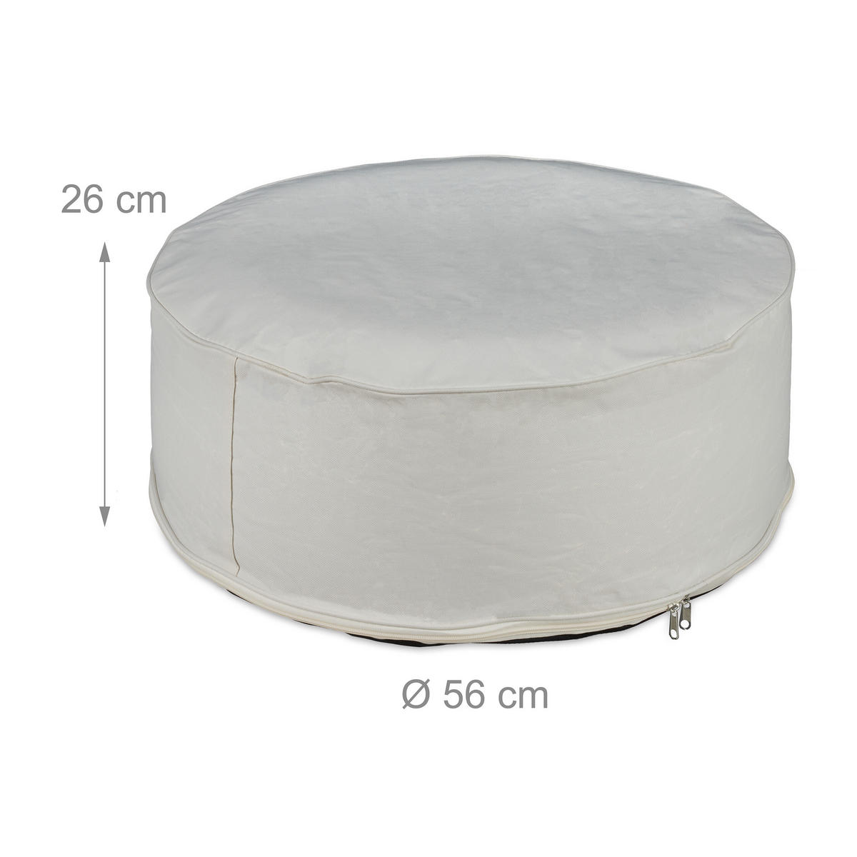 AUFBLASBARER Hocker - Creme, Kunststoff/Textil (56/26/56cm) - Relaxdays