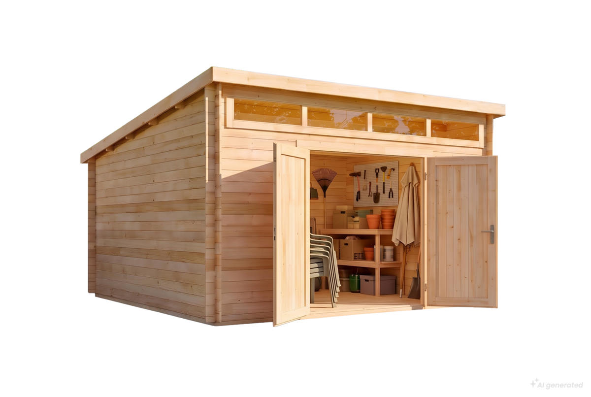 GERÄTEHAUS Holz Maria Viva - Naturfarben, Holz (420/251/440cm) - Alpholz