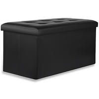 SITZBOX Ravello XXL mit Knöpfen Schwarz Ökoleder - Schwarz, Textil (80/40/40cm) - Komodee