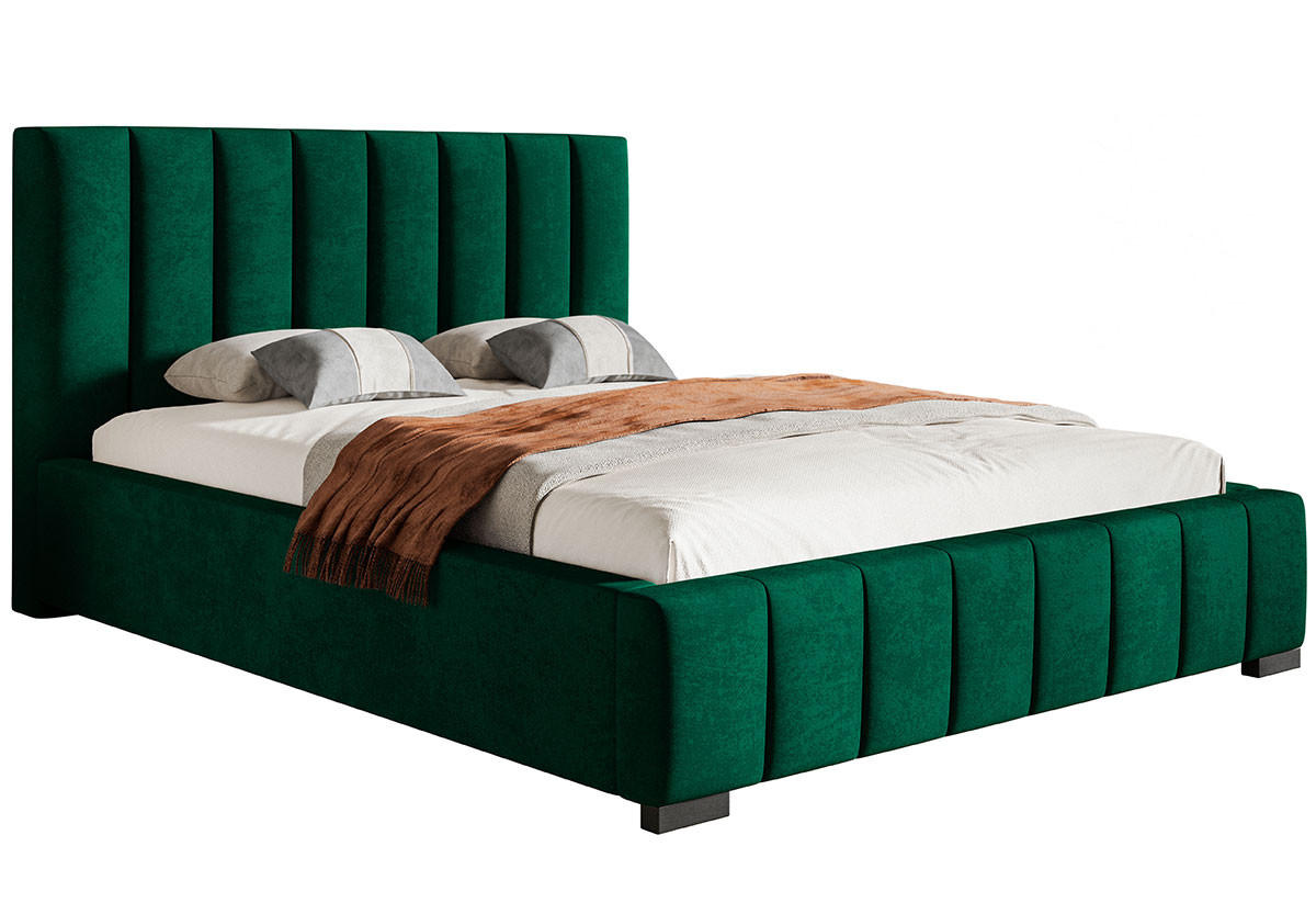 BETT Grün BEN 10 Gepolstert Mit Bettkasten 120x200 cm - Grün, Textil (120/200cm) - Sepro Meble