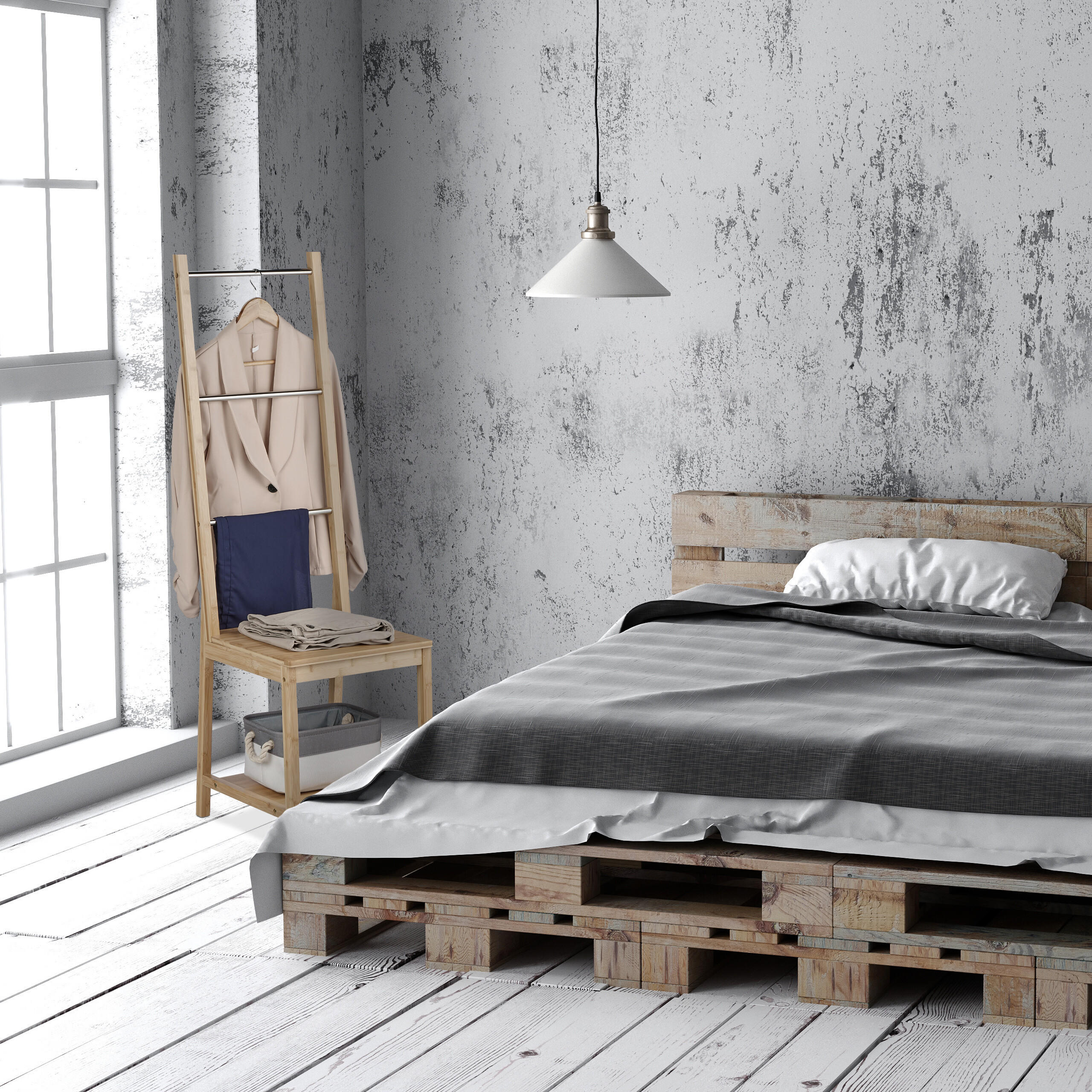 HERRENDIENER - Hellbraun, Holz/Metall (40/133/42cm) - Relaxdays