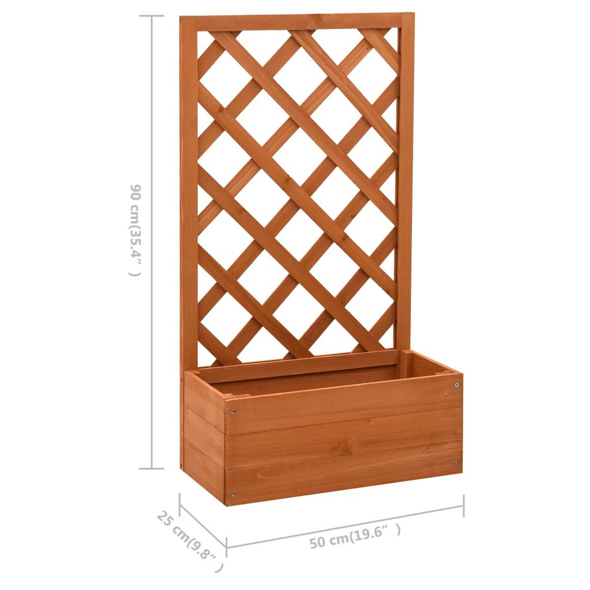 RANKKASTEN Gartenspalier MINO braun 90x50x25 cm - Braun, Holz (50/90/25cm) - DELUKE