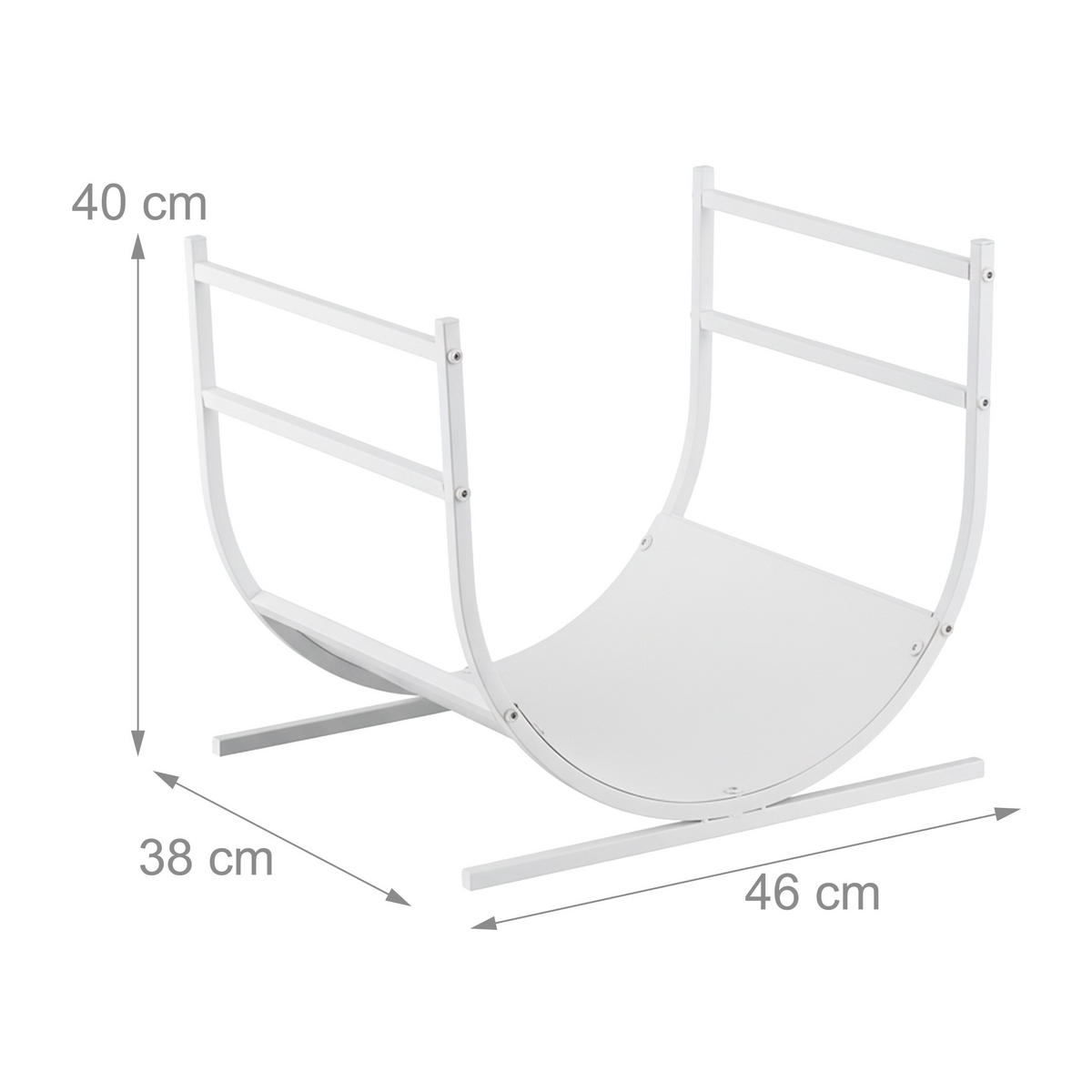 KAMINHOLZREGAL - Weiß, Metall (46/40/38cm) - Relaxdays
